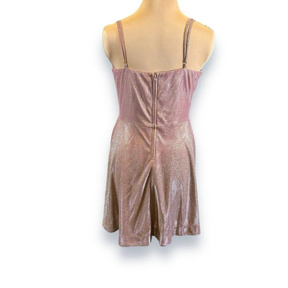 Speechless Pink Glitter V Neck Fit & Flare Formal Dress Size 15 Homecoming Dance - Picture 5 of 9